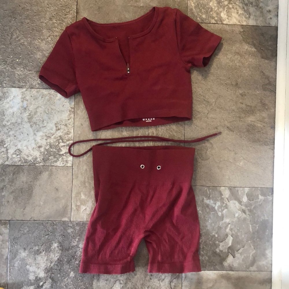 Ribbed workout co-ord set, size small